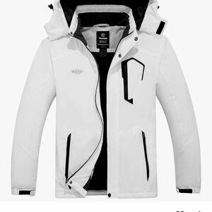 White and Gray Hooded Winter Jacket